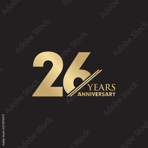 26th year anniversary emblem logo design template photo