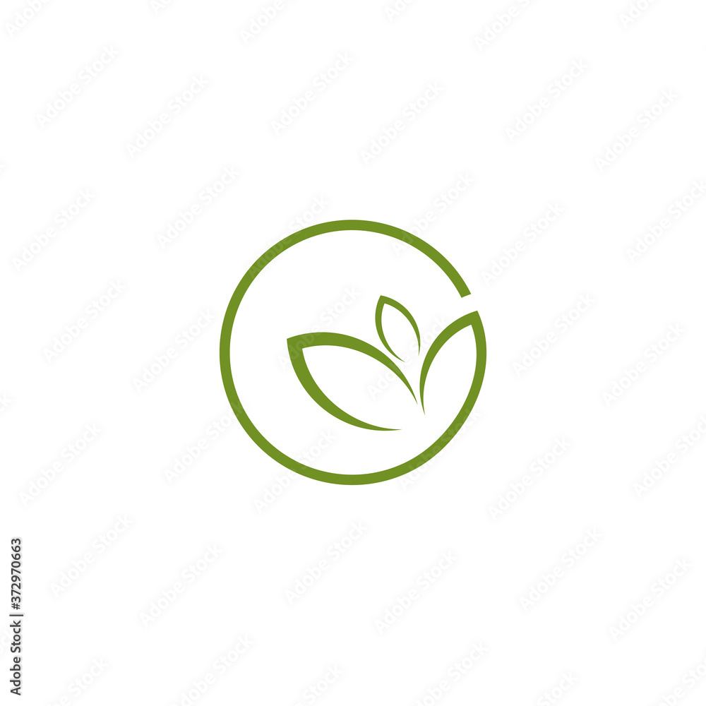 Green leaf logo design incorporated with rounded G letter Green leaf logo design incorporated with rounded G letter
