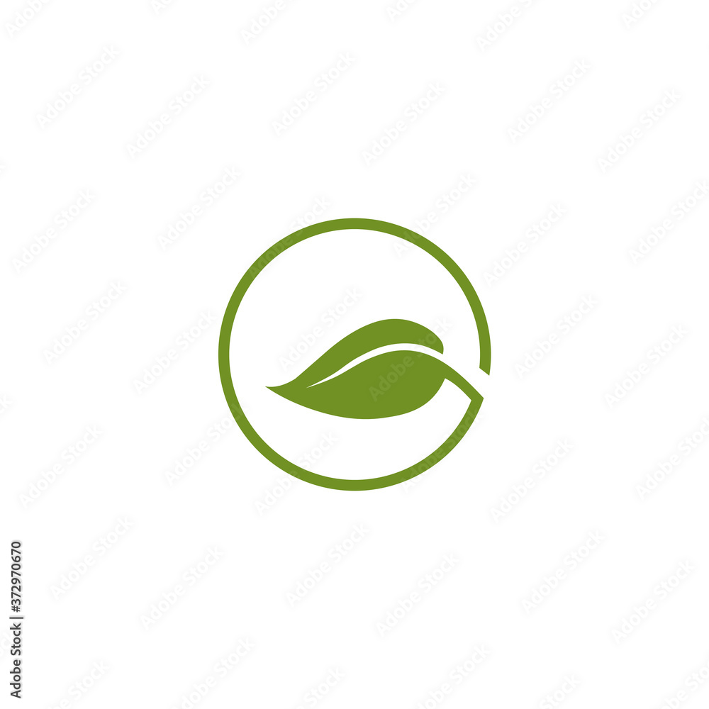 Green leaf logo design incorporated with rounded G letter Green leaf logo design incorporated with rounded G letter
