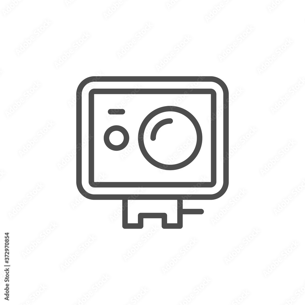 Action camera line outline icon