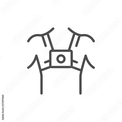 Action camera chest strap line icon