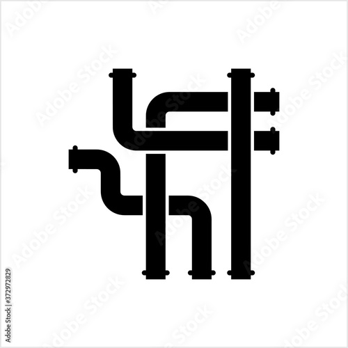 Pipe Icon, Pipe Fitting Icon, Water, Gas, Oil Pipeline, Plumbing Work
