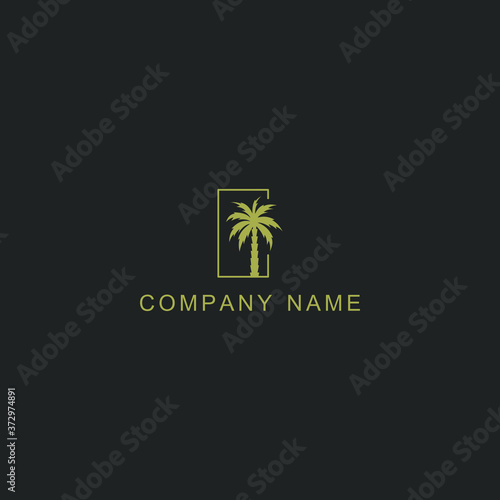 palm trees icon vector logo design. palm trees template quality logo symbol inspiration