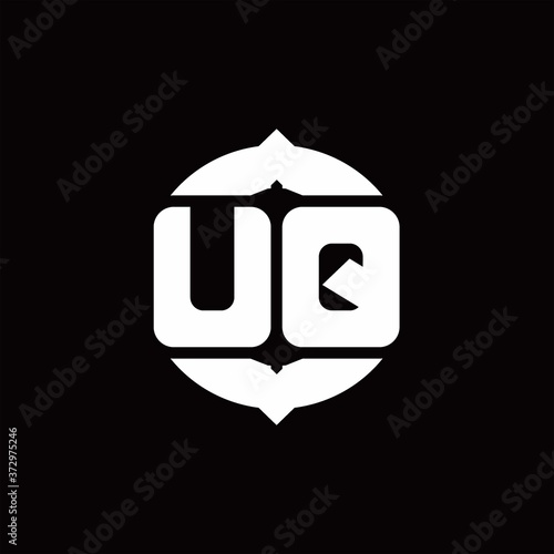 UQ Logo monogram with upside down arrow design template