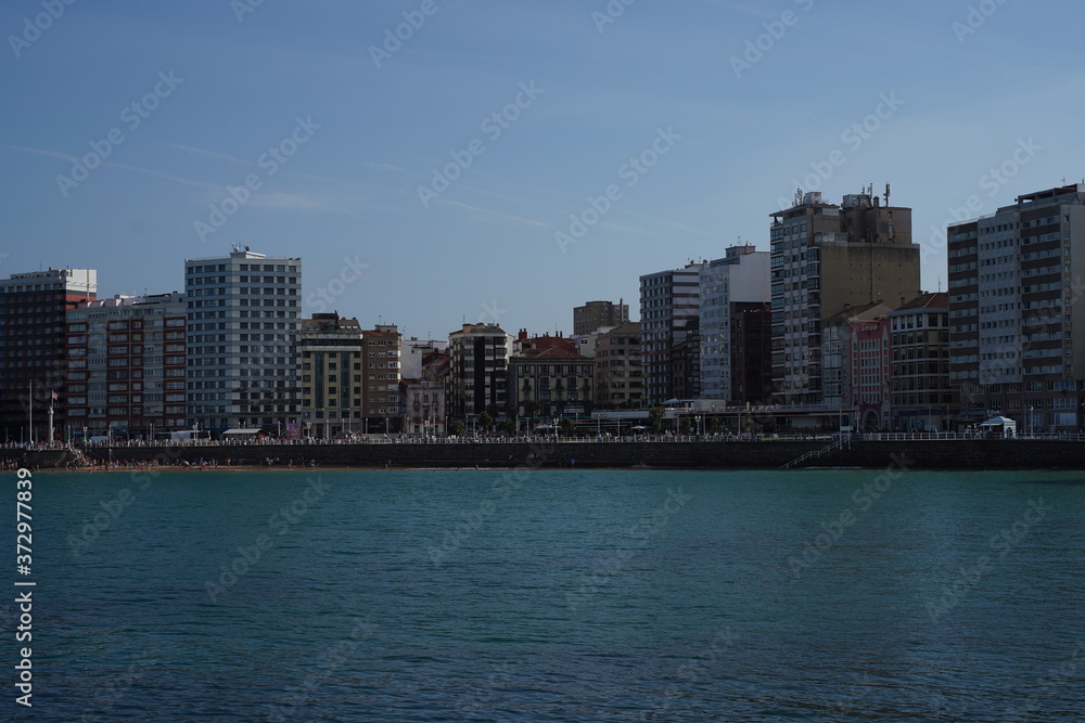 Fototapeta premium Gijon, beautiful coastal city of Asturias,Spain