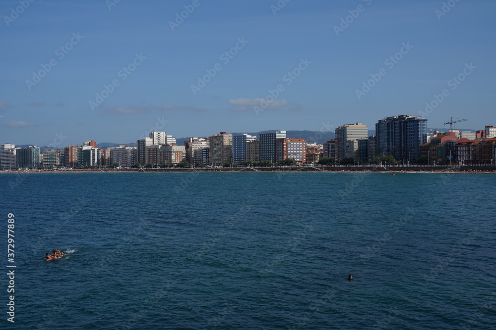 Fototapeta premium Gijon, beautiful coastal city of Asturias,Spain