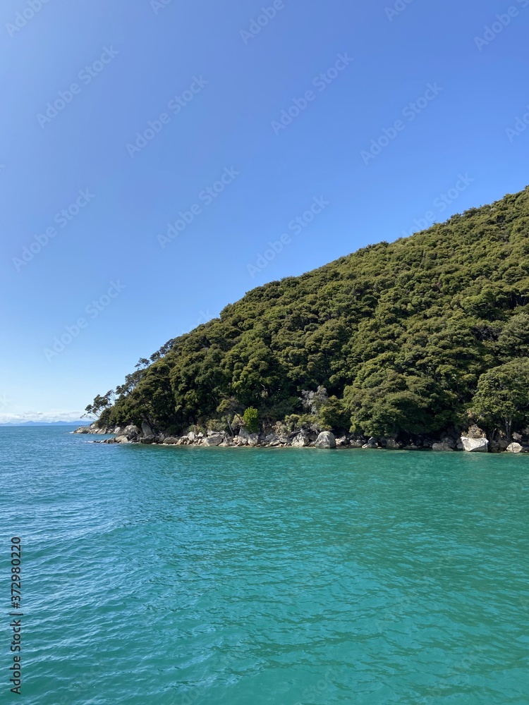 Fototapeta premium Littoral du parc Abel Tasman, Nouvelle Zélande
