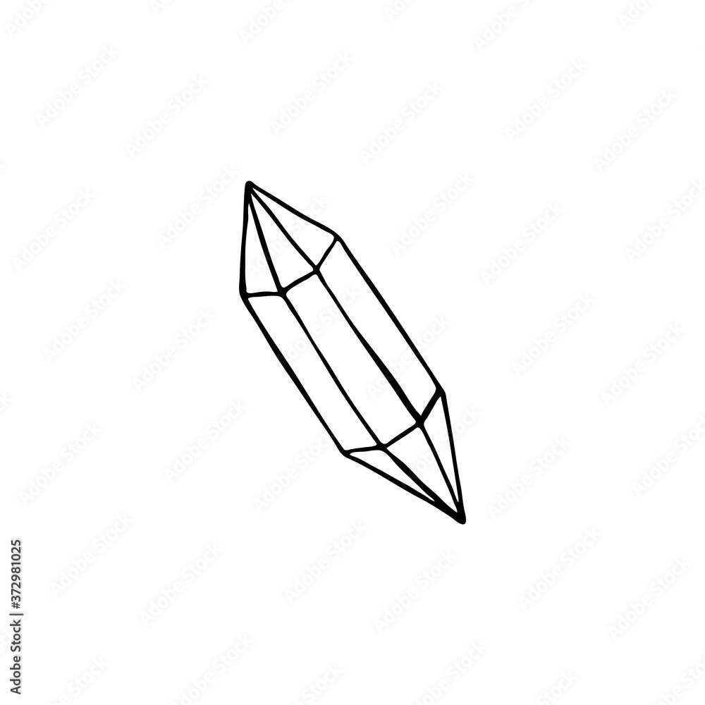Doodle crystal image. Vector for web, textile, decoration, stickers. Simple black and white picture. Halloween. Doodle crystal image. Vector for web, textile, decoration, stickers. Simple black and white picture. Halloween.