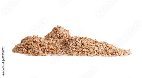 sawdust piled in piles isolated on white background