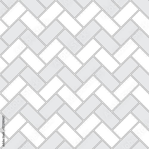 Brickwork texture seamless pattern. Decorative appearance of Header brick bond. Zigzag masonry design. Seamless monochrome vector illustration.