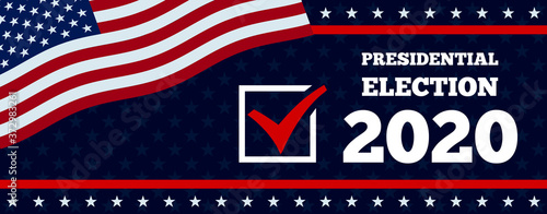 2020 Presidential Elections background. Banner for US elections, voting concept vector illustration.