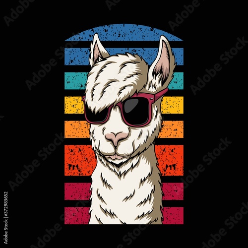 llama eyeglasses style vector illustration