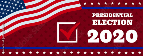 2020 Presidential Elections background. Banner for US elections, voting concept vector illustration.