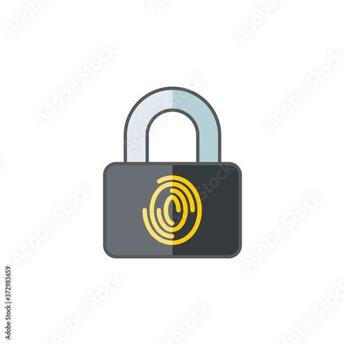 Fingerprint Lock Logo Template Design Vector, Emblem, Design Concept, Creative Symbol, Icon