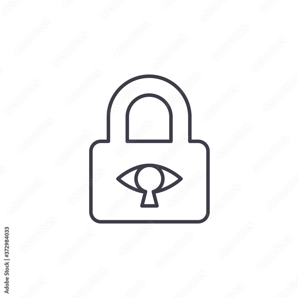 Eye, Internet, Security, Lock Icons. Vector Icon Template background Eye, Internet, Security, Lock Icons. Vector Icon Template background