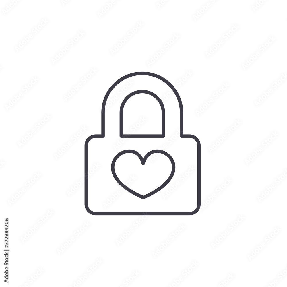 Closed and padlock icons of love Closed and padlock icons of love
