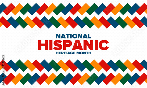 National Hispanic Heritage Month in September and October. Hispanic and Latino Americans culture. Celebrate annual in United States. Poster, card, banner and background. Vector illustration