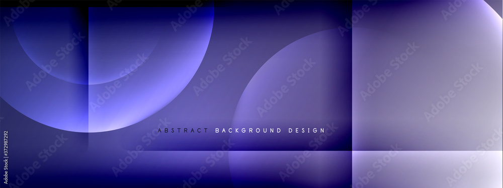 Fototapeta premium Vector abstract background - circle and cross on fluid gradient with shadows and light effects. Techno or business shiny design templates for text