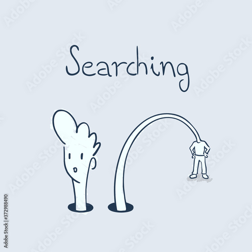 Creative design of man searching illustration