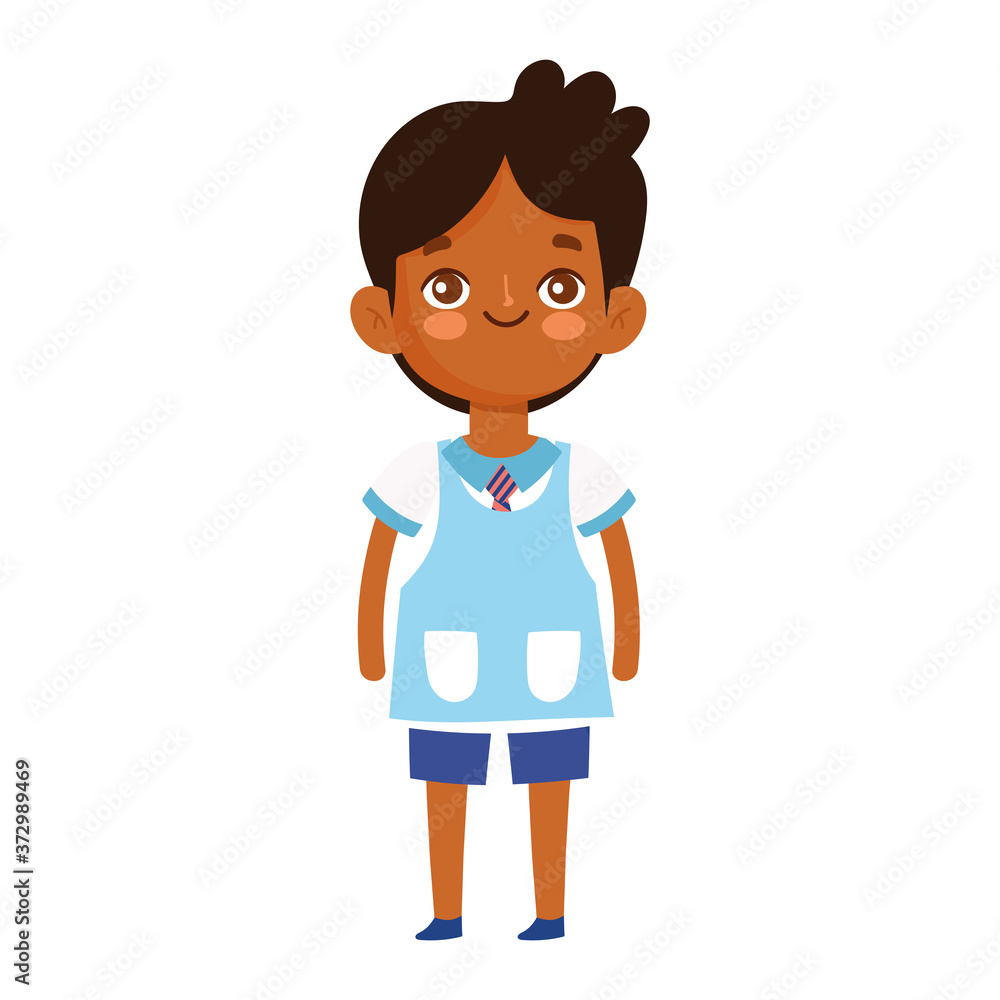 back to school student boy cartoon character isolated design