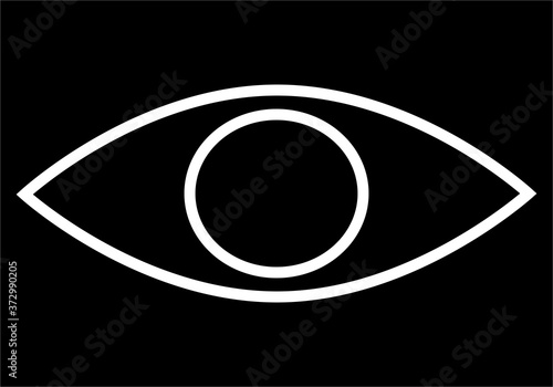 Ojo, trazado blanco sobre fondo negro