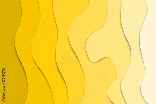 Shades of yellow paper cut out effect, abstract background 