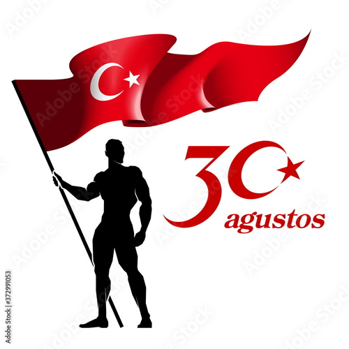 illustration 30 august zafer bayrami Victory Day Turkey. Transla photo