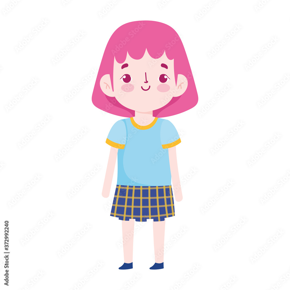 back to school student girl with uniform cartoon isolated design back to school student girl with uniform cartoon isolated design