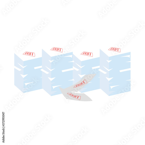 bankruptcy stacked debt papers business financial