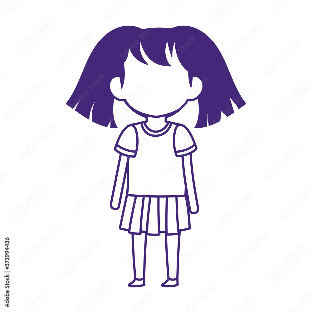 student girl with uniform cartoon isolated design
