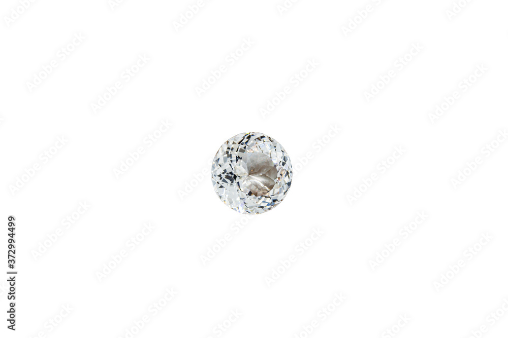 macro mineral faceted stone Morganite on a white background macro mineral faceted stone Morganite on a white background