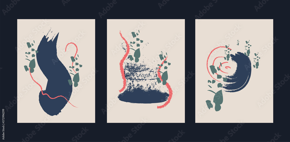 Abstract creative minimalist hand painted illustration for wall decoration, postcard or brochure design. Vector EPS10.