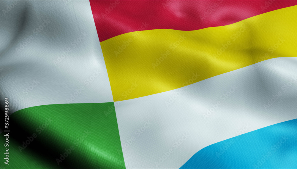 3D Waving Netherlands City Flag of Oss Closeup View 3D Waving Netherlands City Flag of Oss Closeup View