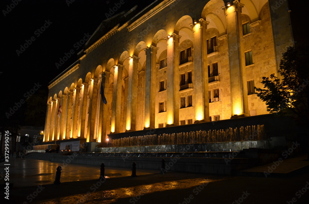 Obraz premium Georgia Republic Old Parliament Building on Rustaveli Avenue