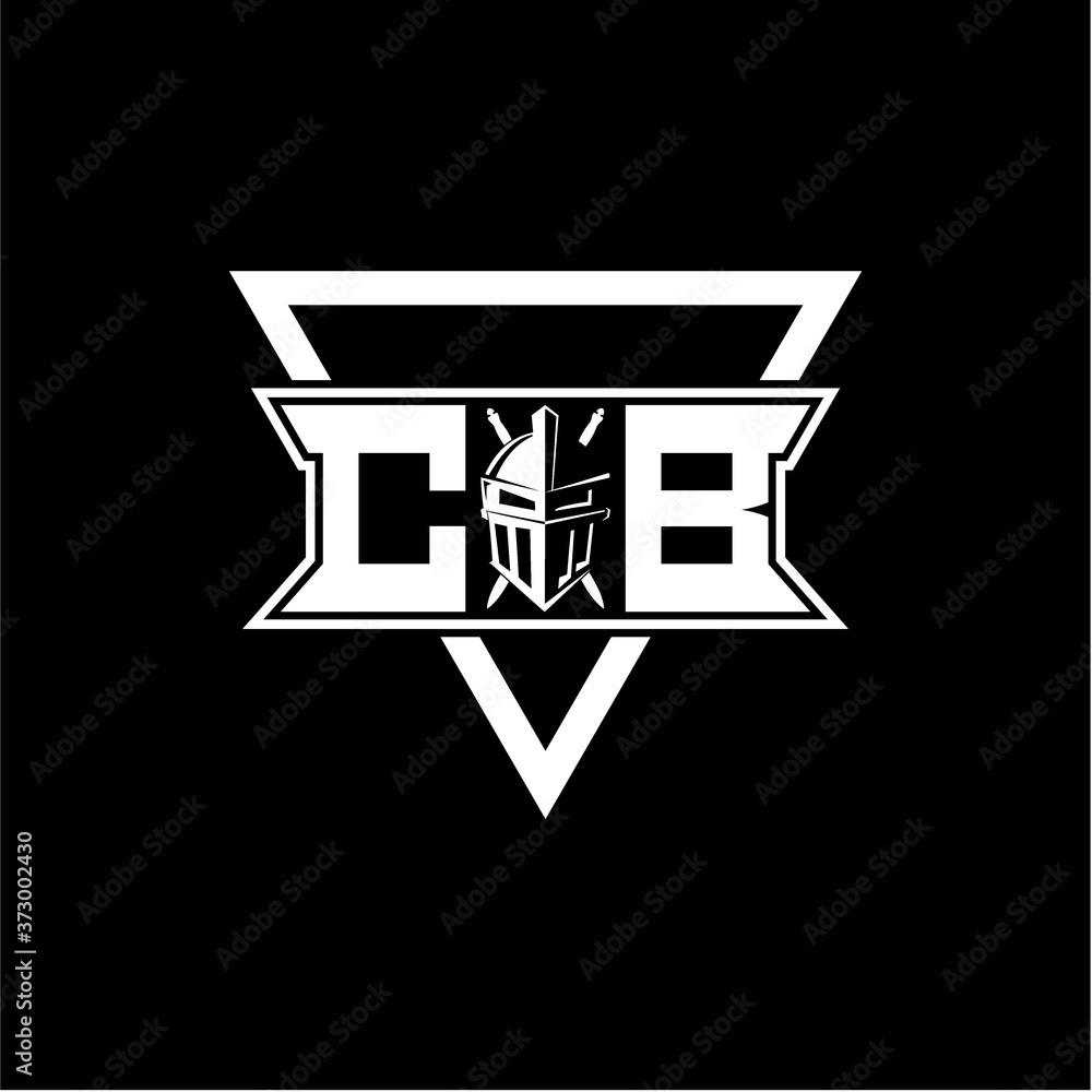 The initials inspiration C B modern knight logo with a triangle The initials inspiration C B modern knight logo with a triangle