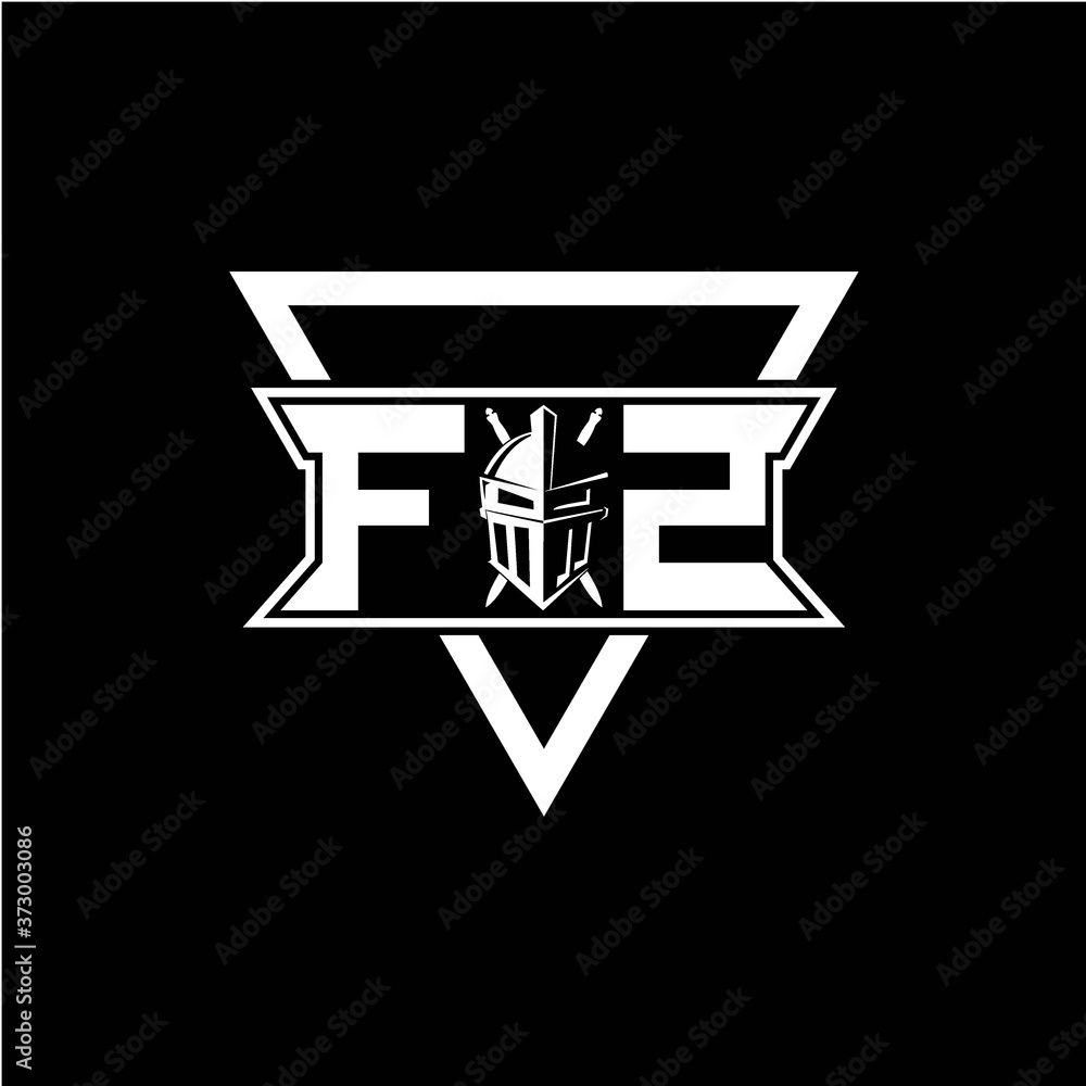 The initials inspiration F Z modern knight logo with a triangle The initials inspiration F Z modern knight logo with a triangle