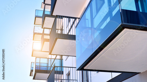 Quadro su tela Architectural details of modern apartment building