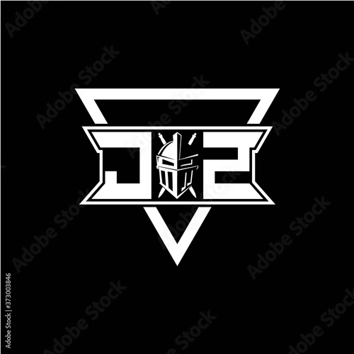 The initials inspiration J Z modern knight logo with a triangle Free Download The initials inspiration J Z modern knight logo with a triangle - GFXLoad