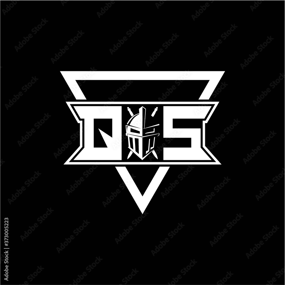 The initials inspiration Q S modern knight logo with a triangle The initials inspiration Q S modern knight logo with a triangle