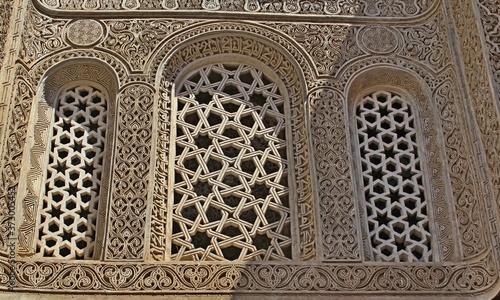 A beautifully designed window from Sultan Qalawun complex in Cairo photo