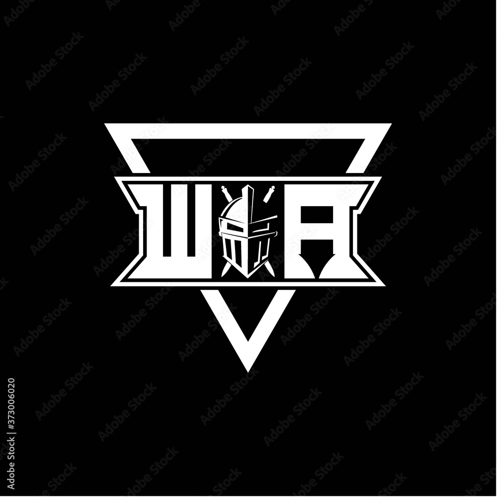 The initials inspiration W A modern knight logo with a triangle The initials inspiration W A modern knight logo with a triangle