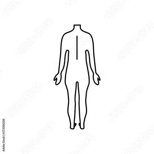 back human body icon, line style