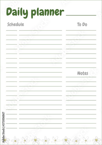 Vector daily planner with cute bergamots fruits, leaves and flowers. Specially for girls. Formats A5 A4 A3