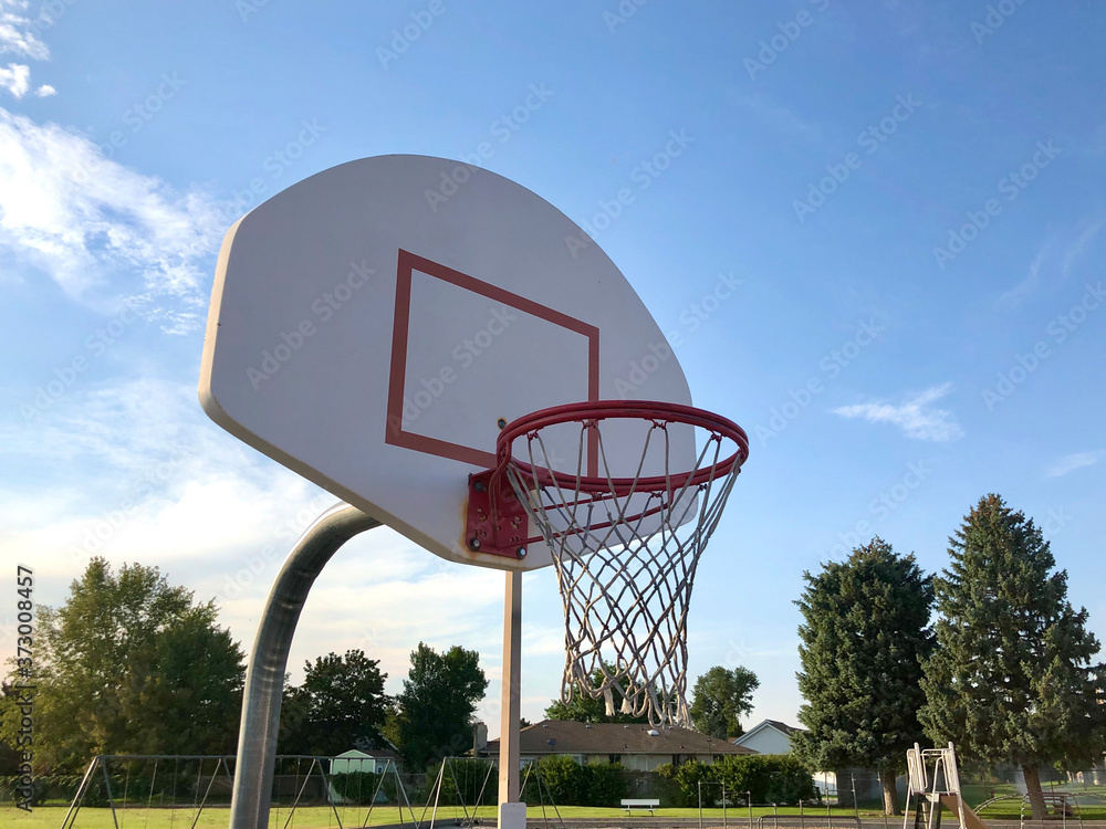 basketball hoop on a sunny day