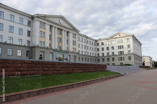 soviet university building with brick stairs © Mikalai Drazdou