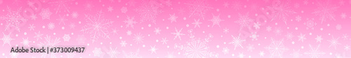 Christmas banner of various snowflakes  in pink colors
