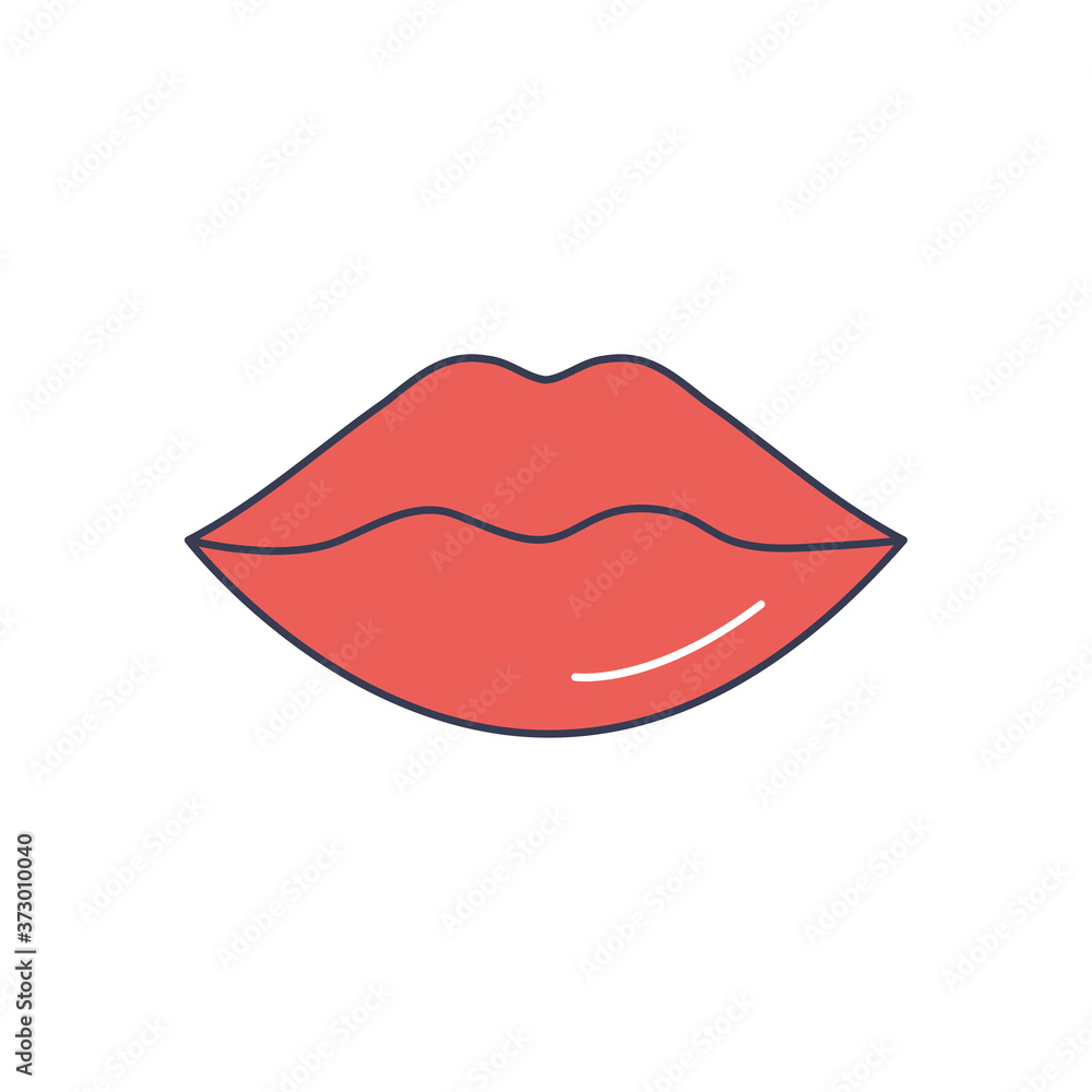 human body concept, mouth lips icon, line fill style human body concept, mouth lips icon, line fill style