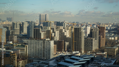 Moscow, Russia-February 14, 2020: Winter morning of the capital. Moscow