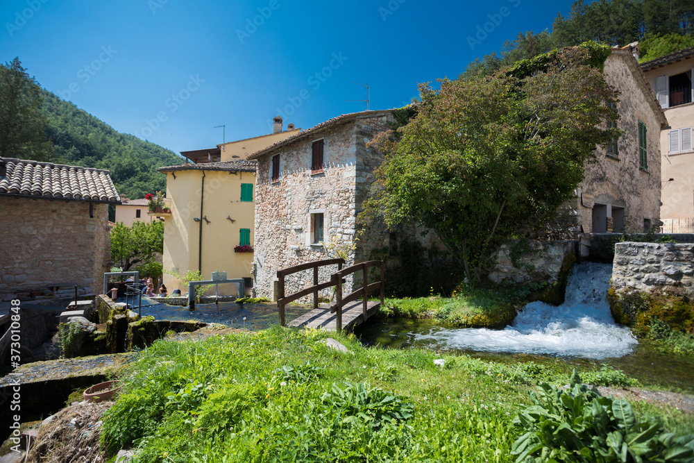 Rasiglia con le sue cascate, provincia di Perugia, Umbria Rasiglia con le sue cascate, provincia di Perugia, Umbria