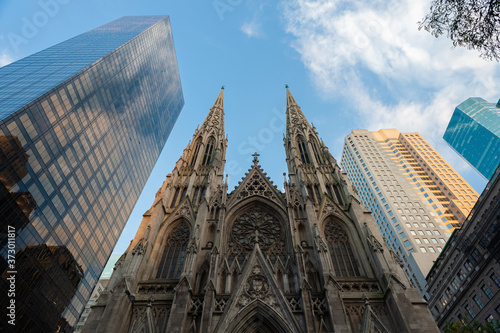 Facade of St Patrick's cathedral at New York